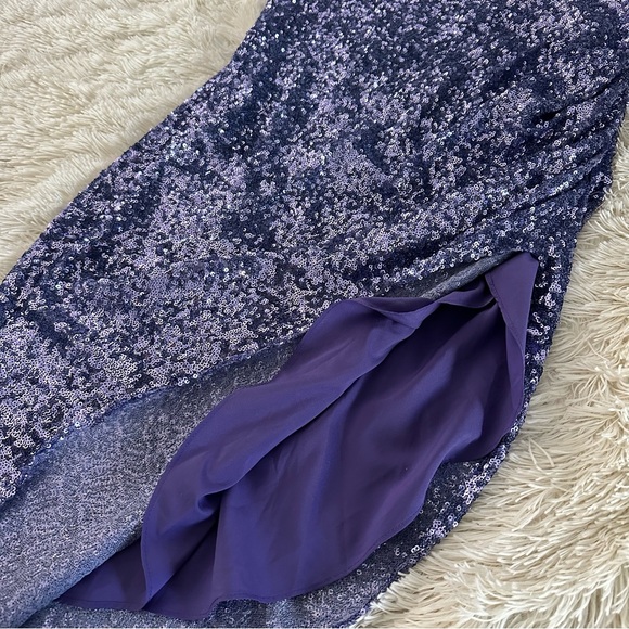 Amanda Uprichard Samba Sequin Halter Midi Dress Gown Medium - Picture 6 of 15